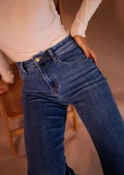 Jeans-EASY-CLOTHES Jeans Warry Bleu - Taille Haute - ÉvaséEasy Clothes Bleu       