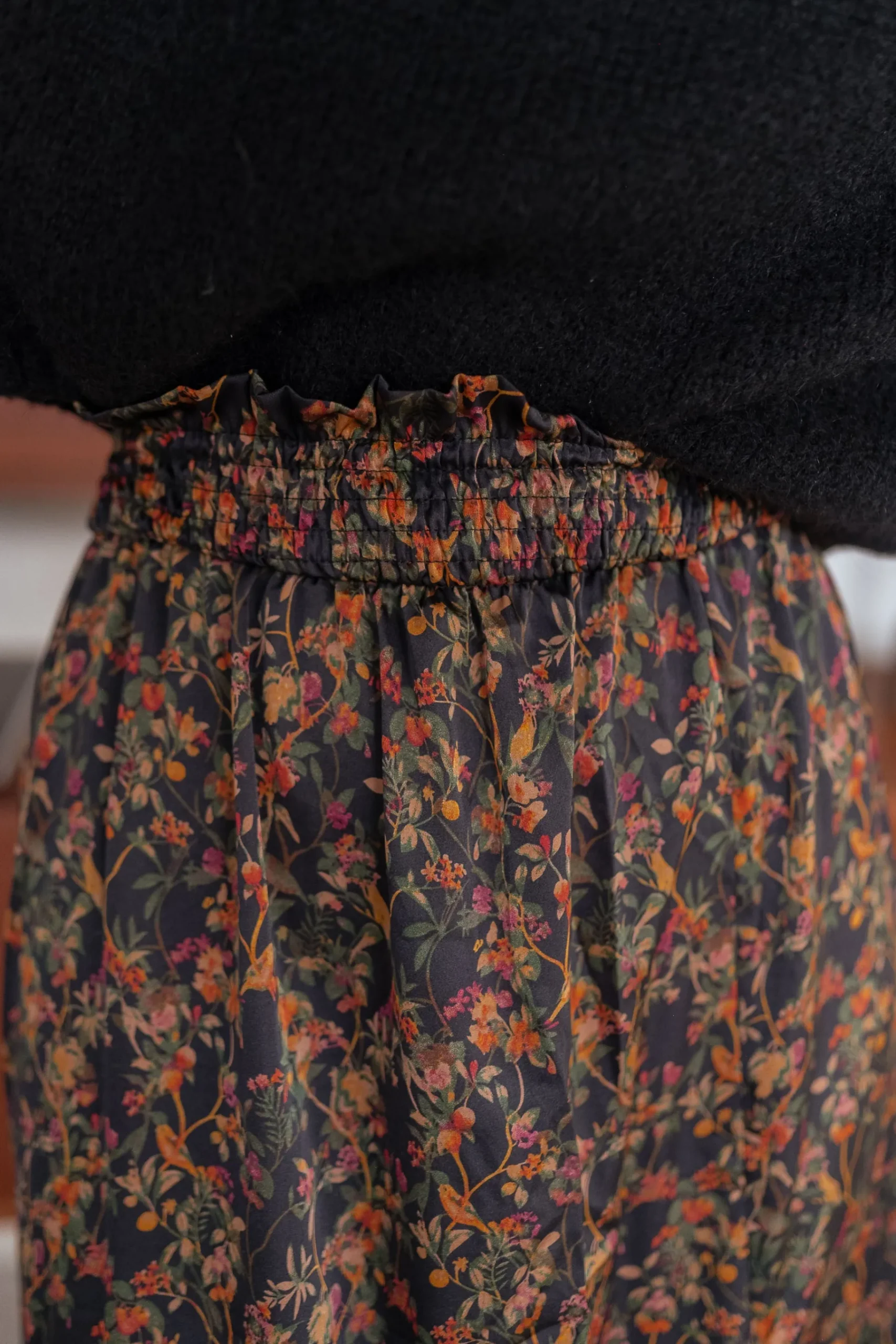 Jupes & Shorts-EASY-CLOTHES Jupe Bridget - noire à fleursEasy Clothes Noire à fleurs