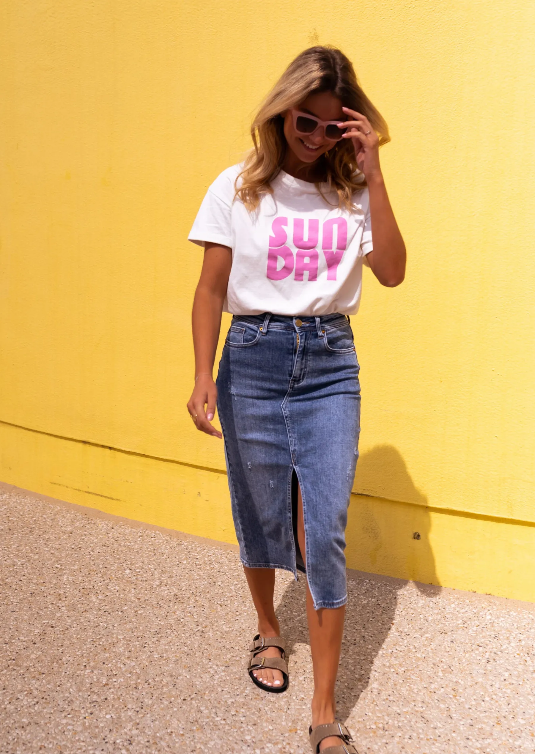 Jupes & Shorts-EASY-CLOTHES Jupe Caméo en jeans | Jupe midi en jeans | Prêt-à-porter en ligne | Easy Clothes En jeans