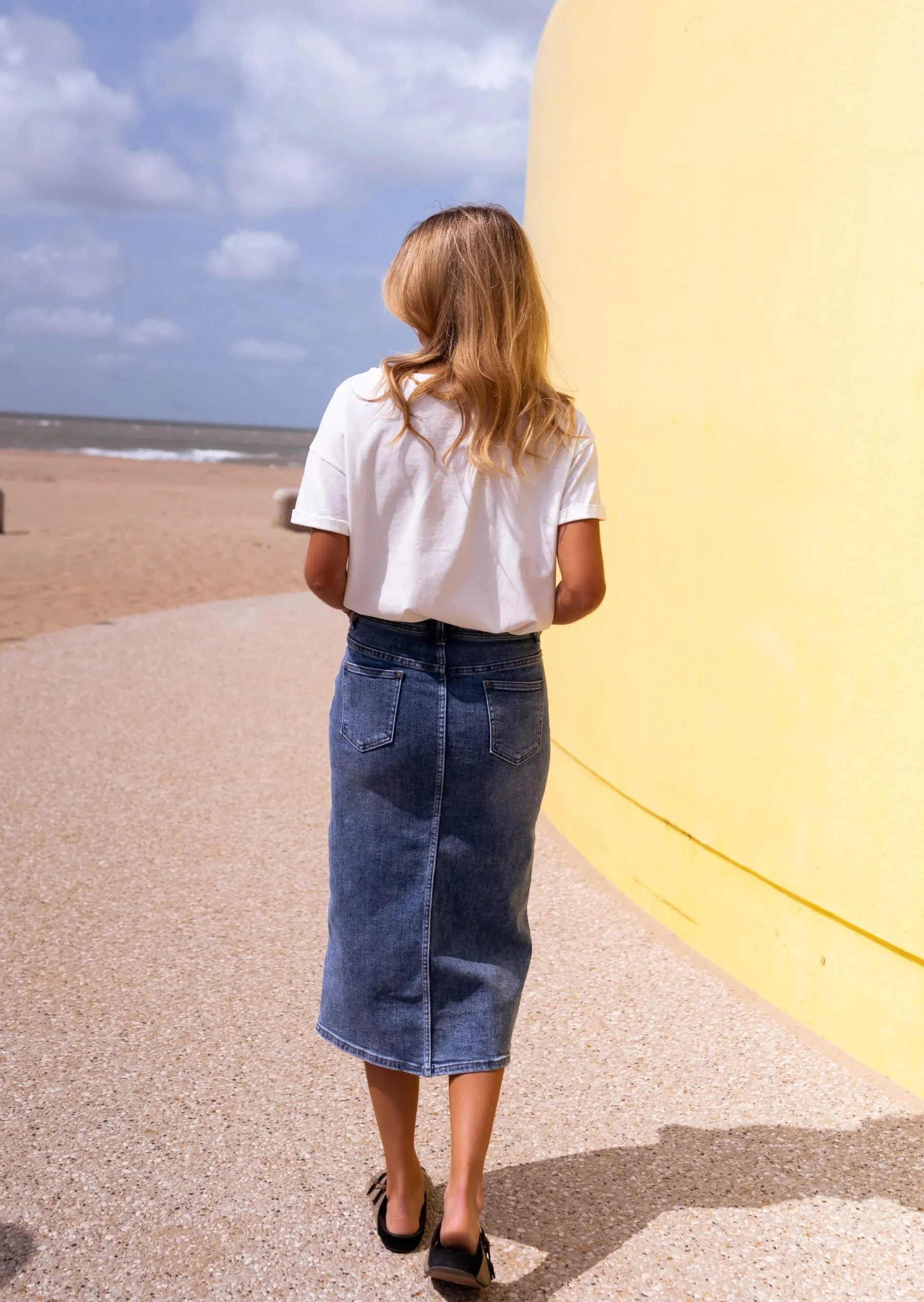 Jupes & Shorts-EASY-CLOTHES Jupe Caméo en jeans | Jupe midi en jeans | Prêt-à-porter en ligne | Easy Clothes En jeans
