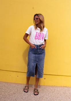 Jupes & Shorts-EASY-CLOTHES Jupe Caméo en jeans | Jupe midi en jeans | Prêt-à-porter en ligne | Easy Clothes En jeans