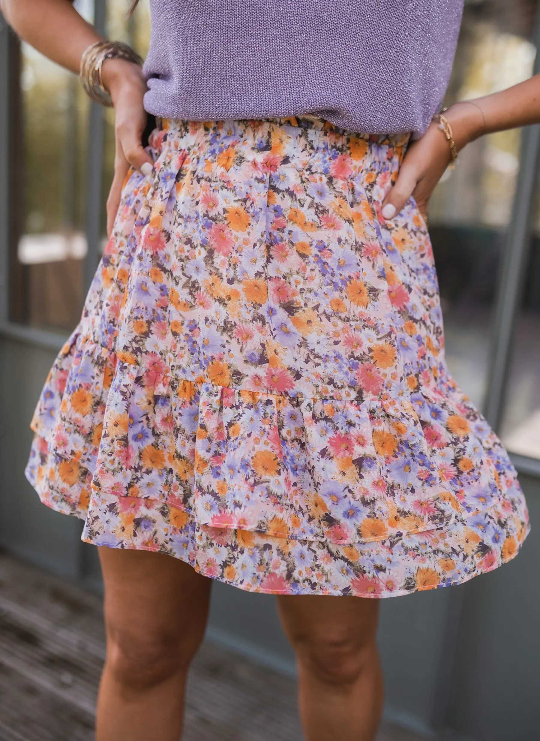 Jupes & Shorts-EASY-CLOTHES Jupe Cita - à fleursEasy Clothes À fleurs
