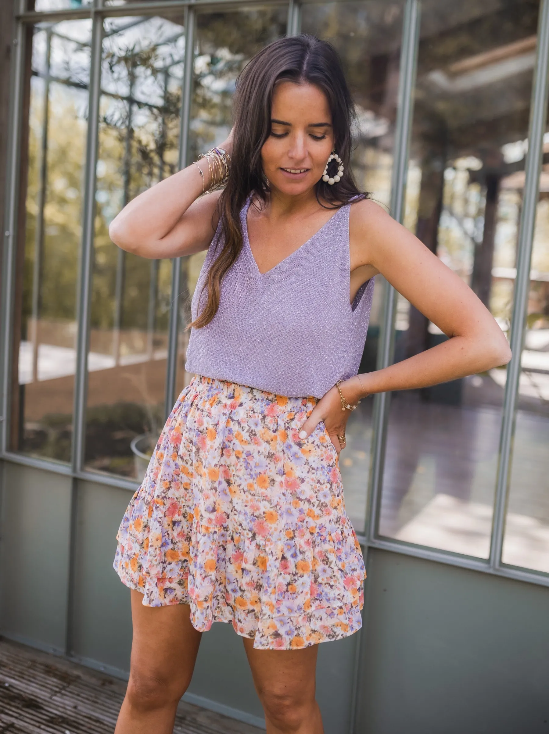 Jupes & Shorts-EASY-CLOTHES Jupe Cita - à fleursEasy Clothes À fleurs