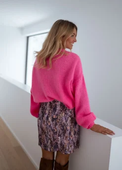 Jupes & Shorts-EASY-CLOTHES Jupe Coletta - mauve à motifsEasy Clothes Mauve à motifs       