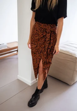 Jupes & Shorts-EASY-CLOTHES Jupe Dion - brique à motifs noirsEasy Clothes Brique à motifs noirs