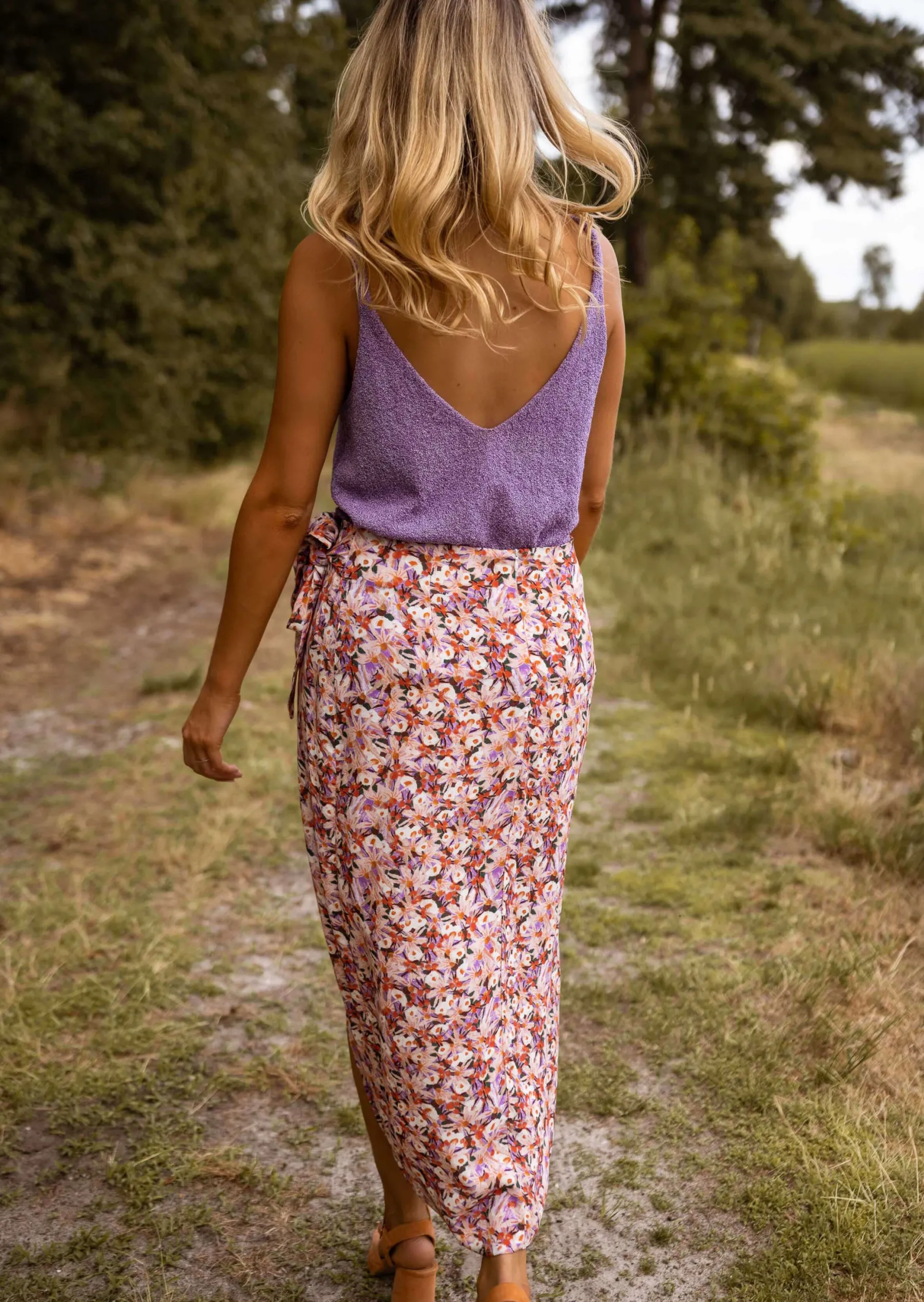 Jupes & Shorts-EASY-CLOTHES Jupe Fleurie Dolo - Mi Longue - Fluide & LégèreEasy Clothes À fleurs