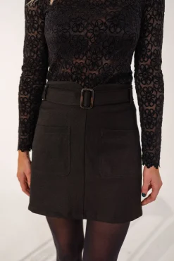 Jupes & Shorts-EASY-CLOTHES Jupe Ginette - noireEasy Clothes Noire       