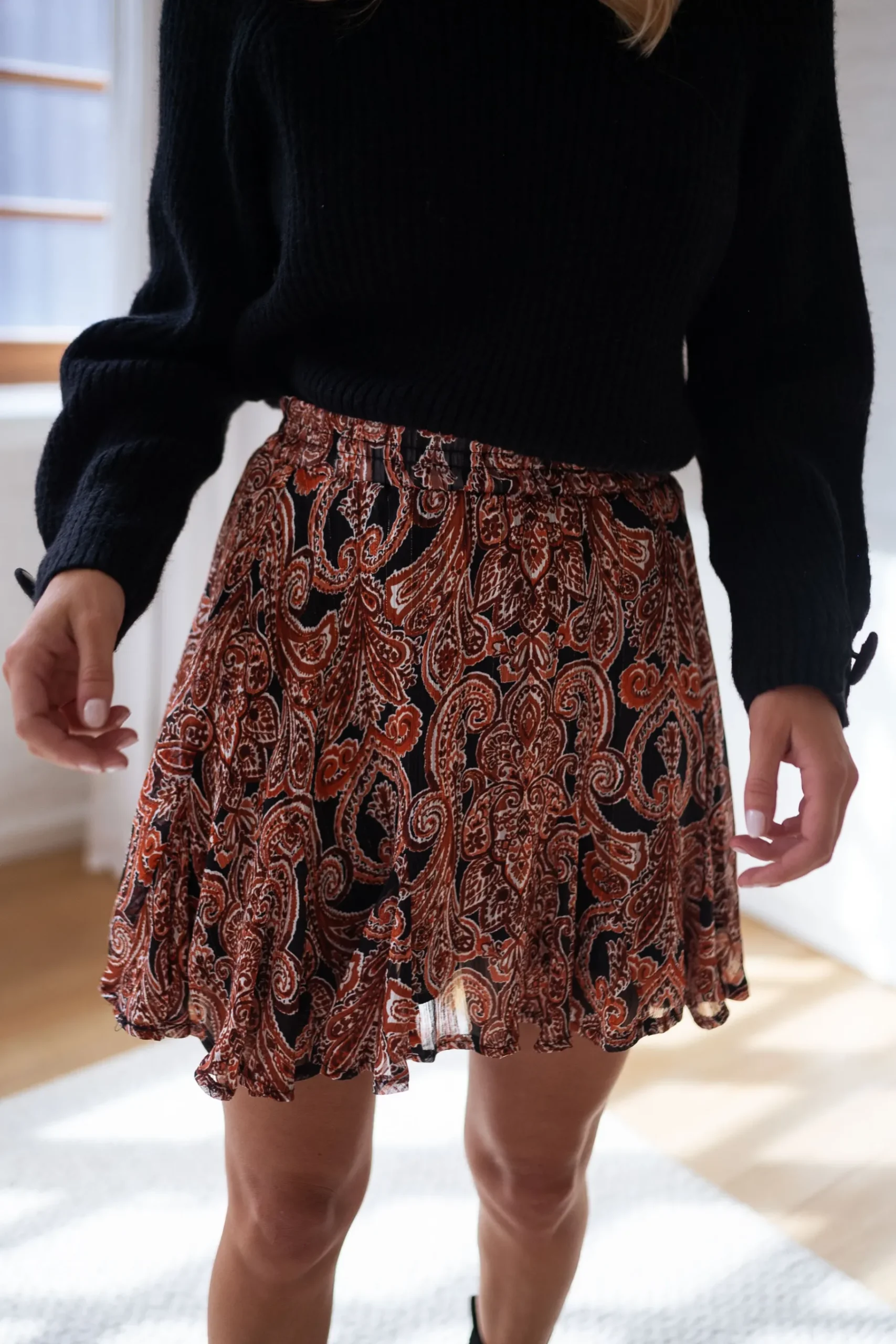 Jupes & Shorts-EASY-CLOTHES Jupe Jolyne - brique à motifsEasy Clothes Brique à motifs