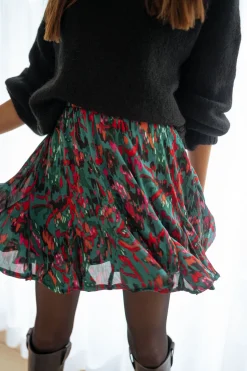 Jupes & Shorts-EASY-CLOTHES Jupe Julie - verte à motifsEasy Clothes Verte à motifs
