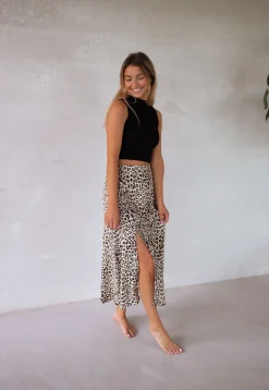 Jupes & Shorts-EASY-CLOTHES Jupe longue Amalya - léopardEasy Clothes Léopard       