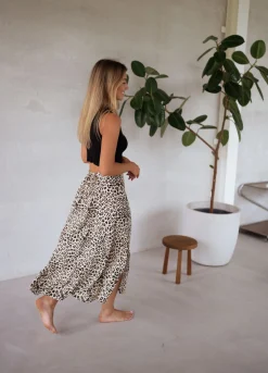 Jupes & Shorts-EASY-CLOTHES Jupe longue Amalya - léopardEasy Clothes Léopard       