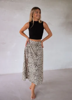 Jupes & Shorts-EASY-CLOTHES Jupe longue Amalya - léopardEasy Clothes Léopard       