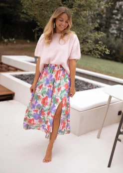 Jupes & Shorts-EASY-CLOTHES Jupe longue Nancy - à fleursEasy Clothes À fleurs       