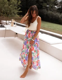 Jupes & Shorts-EASY-CLOTHES Jupe longue Nancy - à fleursEasy Clothes À fleurs       
