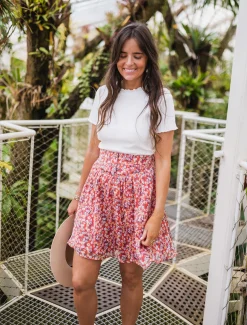 Jupes & Shorts-EASY-CLOTHES Jupe Maud CREATION - rouge à fleursEasy Clothes Rouge à fleurs       