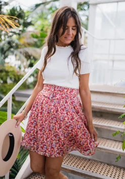 Jupes & Shorts-EASY-CLOTHES Jupe Maud CREATION - rouge à fleursEasy Clothes Rouge à fleurs       