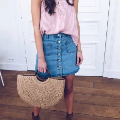 Jupes & Shorts-EASY-CLOTHES Jupe Mazarine - bleue claireEasy Clothes Bleue claire       