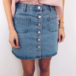 Jupes & Shorts-EASY-CLOTHES Jupe Mazarine - bleue claireEasy Clothes Bleue claire       