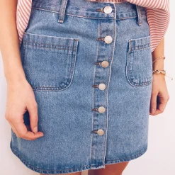Jupes & Shorts-EASY-CLOTHES Jupe Mazarine - bleue claireEasy Clothes Bleue claire       
