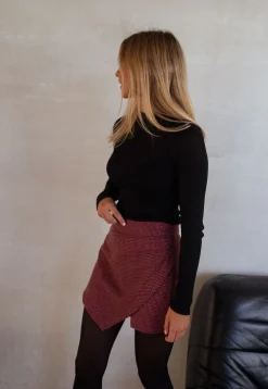 Jupes & Shorts-EASY-CLOTHES Jupe short Camus - rouge pied de pouleEasy Clothes Rouge pied de poule