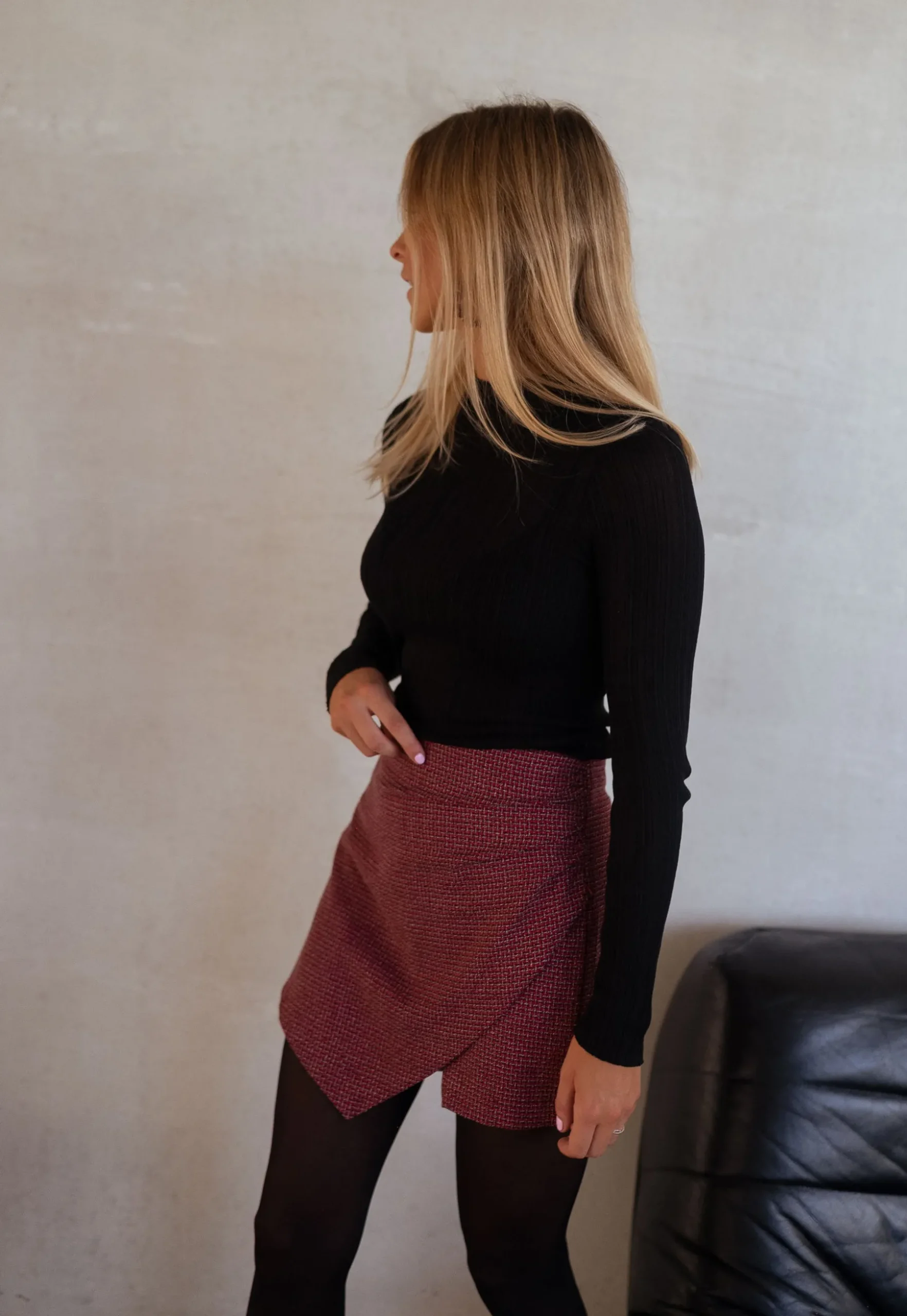 Jupes & Shorts-EASY-CLOTHES Jupe short Camus - rouge pied de pouleEasy Clothes Rouge pied de poule