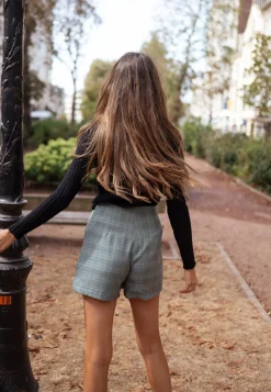 Jupes & Shorts-EASY-CLOTHES Jupe short Chani - à carreaux vertsEasy Clothes À carreaux verts       