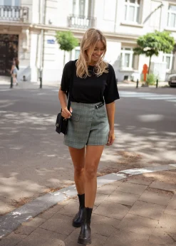 Jupes & Shorts-EASY-CLOTHES Jupe short Chani - à carreaux vertsEasy Clothes À carreaux verts       