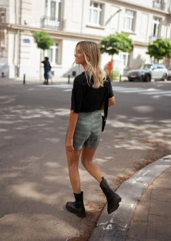 Jupes & Shorts-EASY-CLOTHES Jupe short Chani - à carreaux vertsEasy Clothes À carreaux verts       