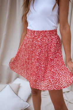 Jupes & Shorts-EASY-CLOTHES Jupe Tana - rouge à fleursEasy Clothes Rouge à fleurs       
