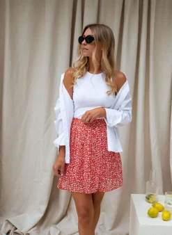 Jupes & Shorts-EASY-CLOTHES Jupe Tana - rouge à fleursEasy Clothes Rouge à fleurs       