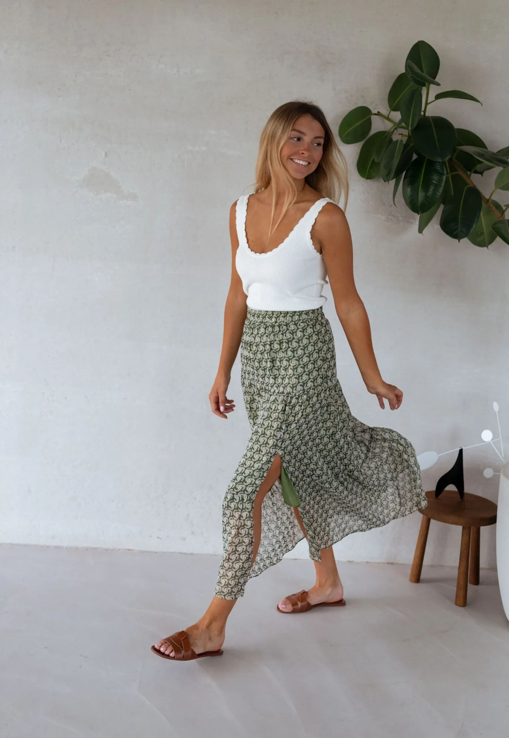 Jupes & Shorts-EASY-CLOTHES Jupe Zoé - verteEasy Clothes Verte