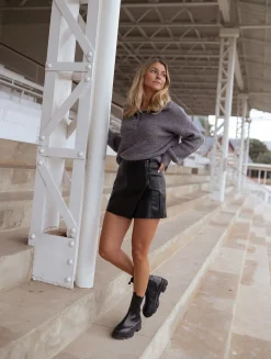Jupes & Shorts-EASY-CLOTHES Jupe-short Elias - noirEasy Clothes Noir       