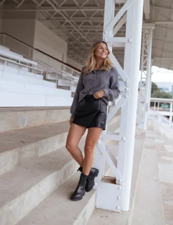 Jupes & Shorts-EASY-CLOTHES Jupe-short Elias - noirEasy Clothes Noir       