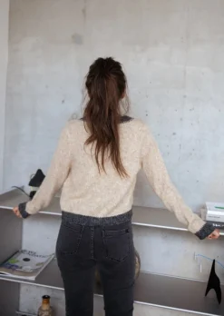 Pulls & Gilets-EASY-CLOTHES Laly - Gilet Beige & Gris Chiné - Doux - Vêtements FemmeEasy Clothes Beige       