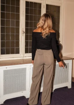 Pantalons-EASY-CLOTHES Pantalon Arnaud - Kaki - À Pince - Avec PochesEasy Clothes Kaki