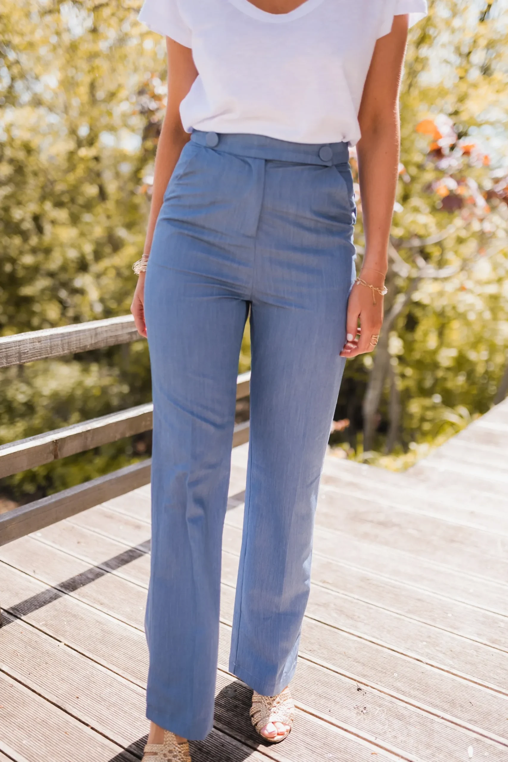 Pantalons-EASY-CLOTHES Pantalon Athena - bleuEasy Clothes Bleu