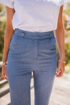 Pantalons-EASY-CLOTHES Pantalon Athena - bleuEasy Clothes Bleu