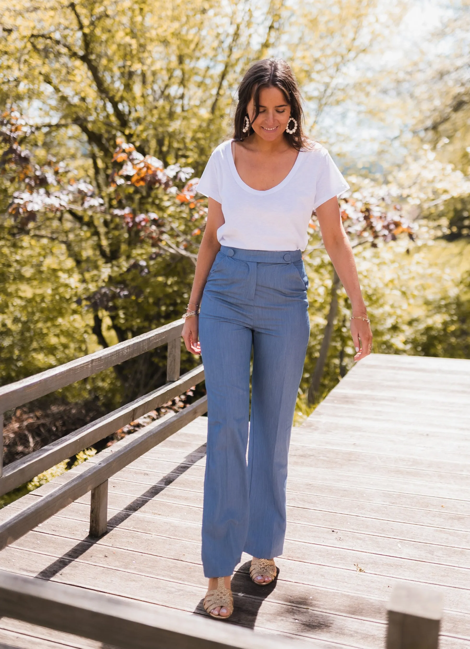 Pantalons-EASY-CLOTHES Pantalon Athena - bleuEasy Clothes Bleu
