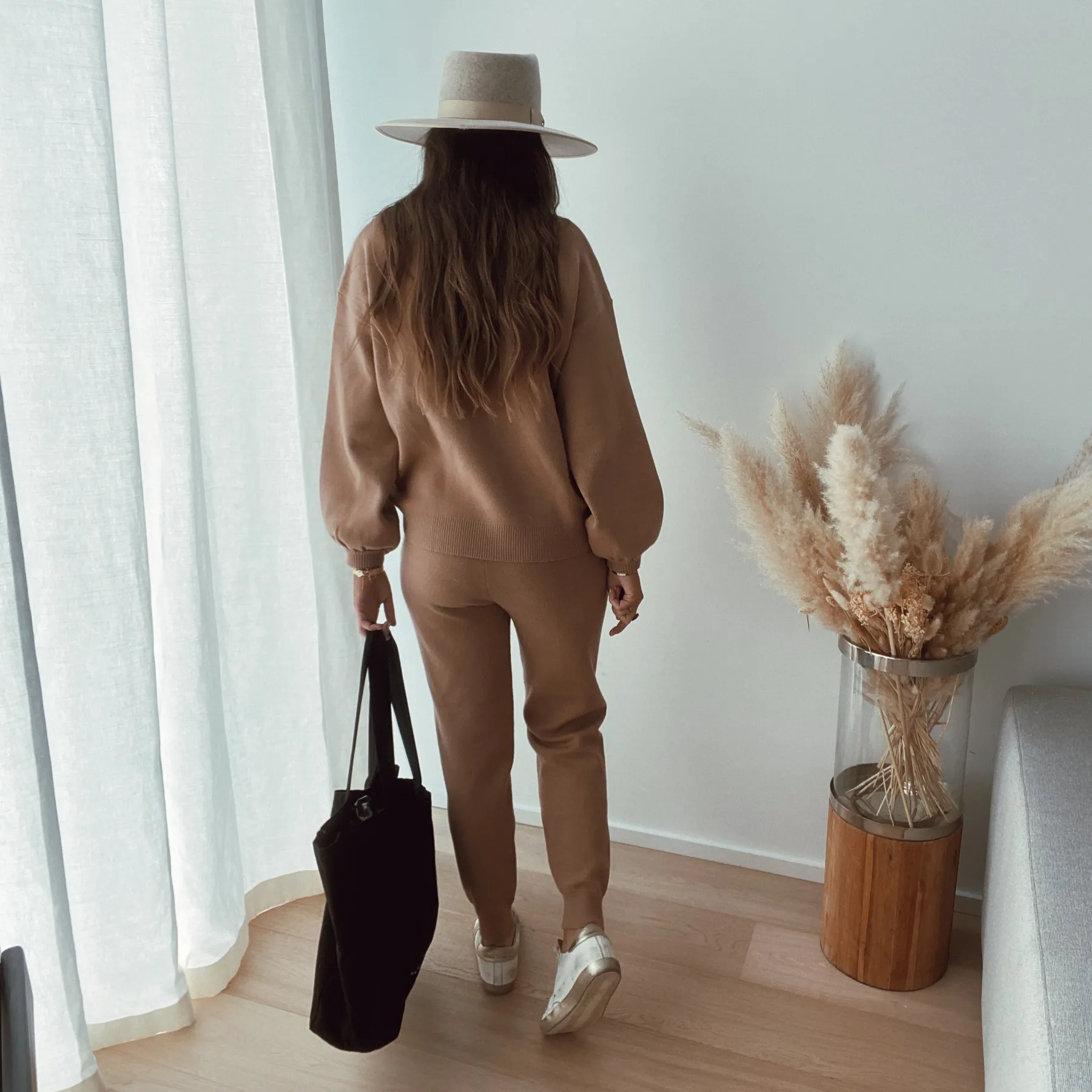 Pantalons-EASY-CLOTHES Pantalon Beni - camel (Ensemble 1 sur 2)Easy Clothes Camel (ensemble 1 sur 2)