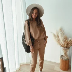 Pantalons-EASY-CLOTHES Pantalon Beni - camel (Ensemble 1 sur 2)Easy Clothes Camel (ensemble 1 sur 2)