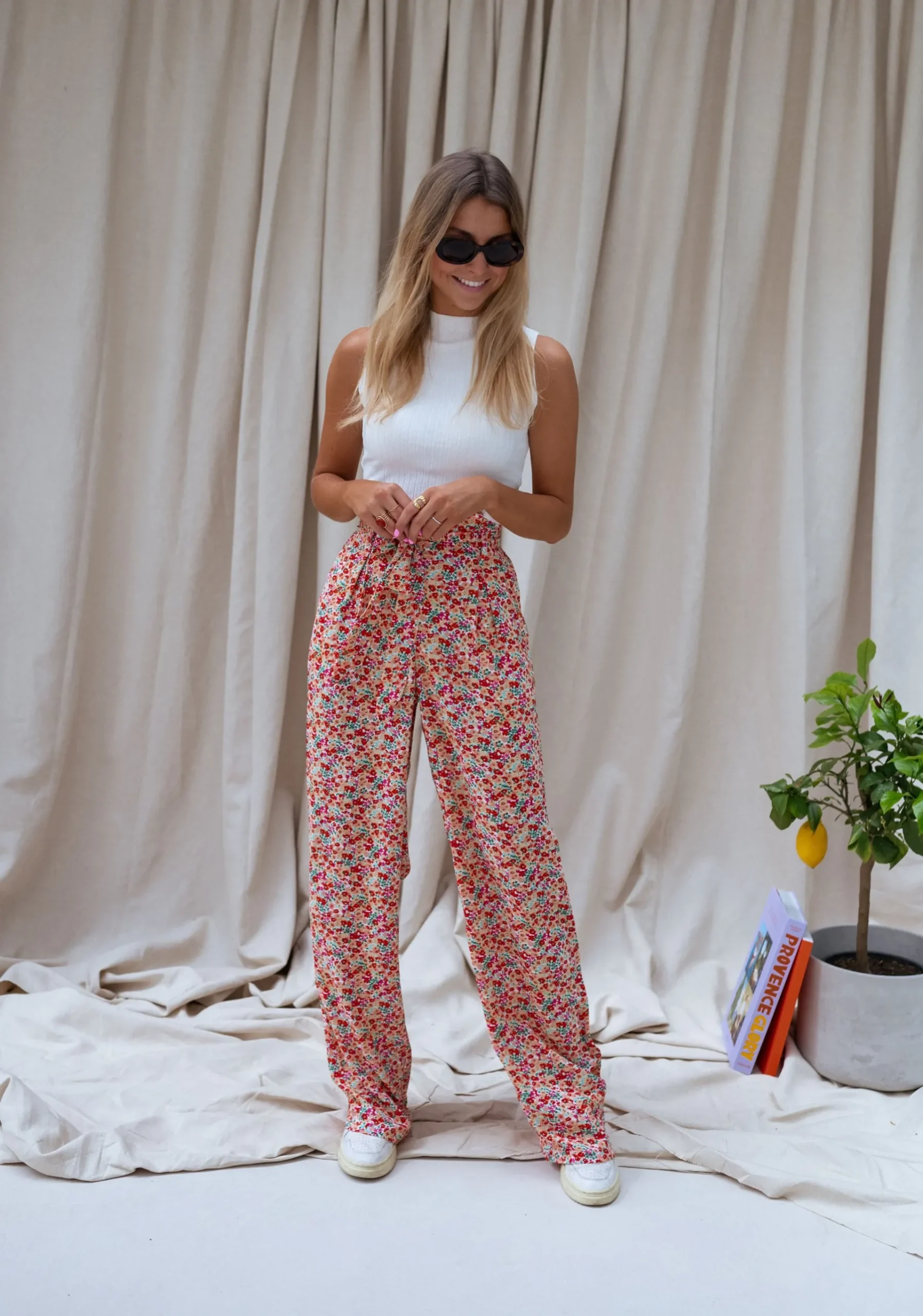 Pantalons-EASY-CLOTHES Pantalon Benito - à fleursEasy Clothes À fleurs