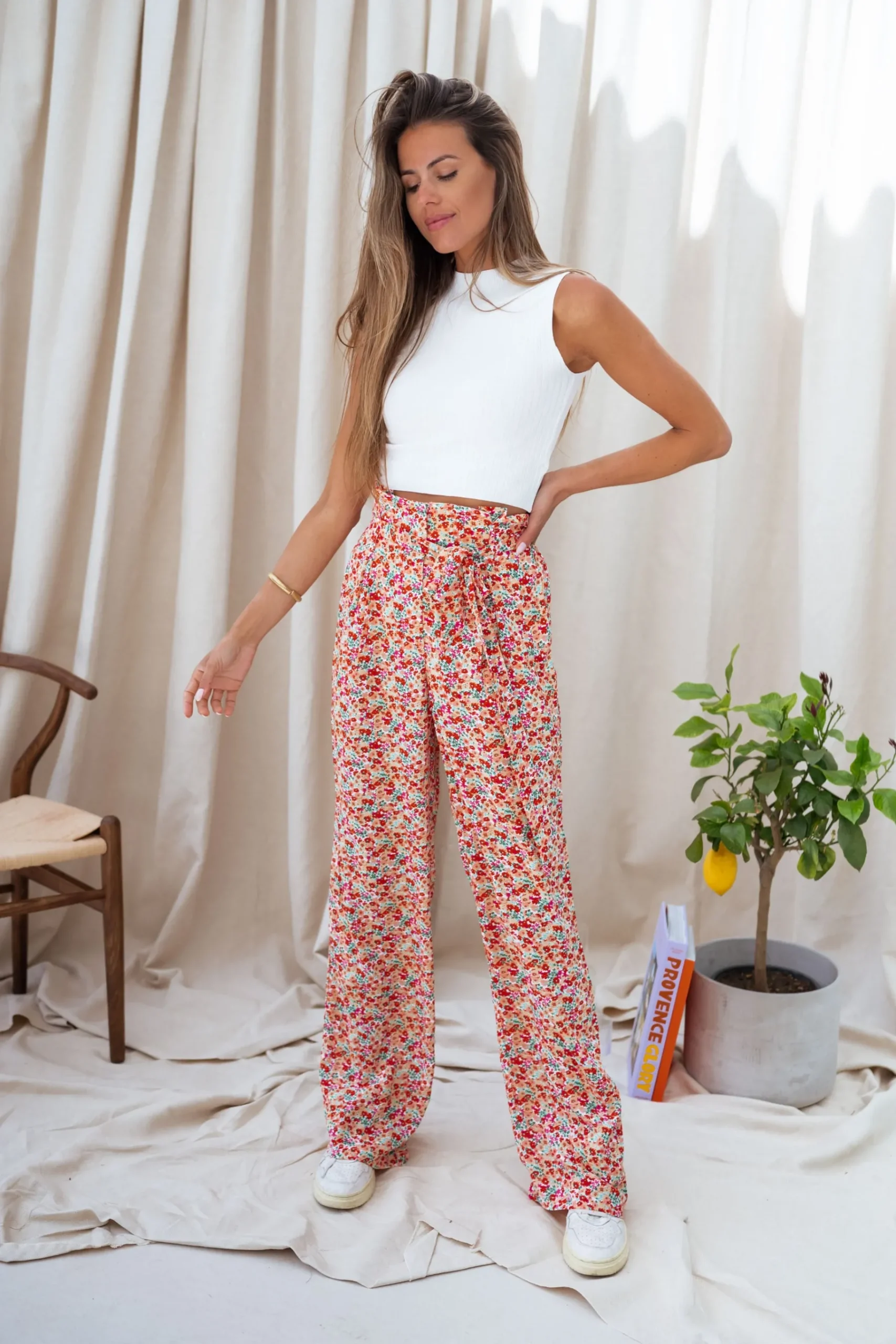 Pantalons-EASY-CLOTHES Pantalon Benito - à fleursEasy Clothes À fleurs