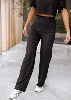 Pantalons-EASY-CLOTHES Pantalon Betsou noir brodé - CREATION | Pantalon brodé ample | Prêt-à-porter en ligne | Easy Clothes Noir brodé       