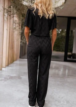 Pantalons-EASY-CLOTHES Pantalon Betsou noir brodé - CREATION | Pantalon brodé ample | Prêt-à-porter en ligne | Easy Clothes Noir brodé