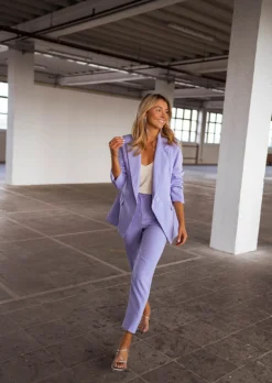 Pantalons-EASY-CLOTHES Pantalon Bila lilas | Pantalon carotte lilas | Prêt-à-porter en ligne | Easy Clothes Lilas