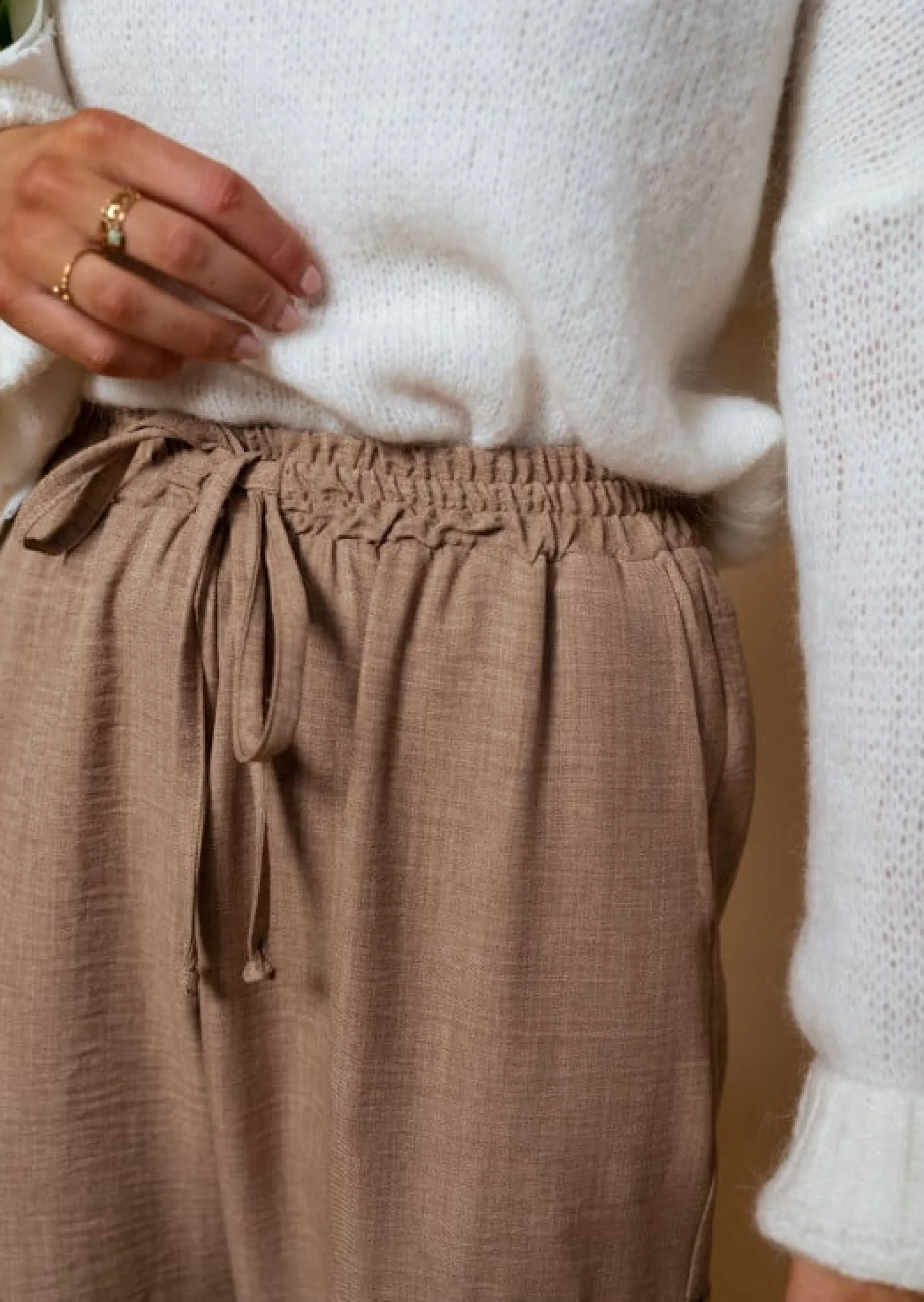 Pantalons-EASY-CLOTHES Pantalon Cargo Chocolat | Anca | Ample & ConfortableEasy Clothes Chocolat