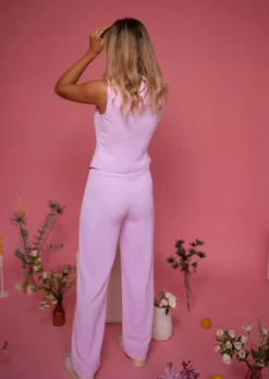 Pantalons-EASY-CLOTHES Pantalon Costume Rose | Myriam | Vêtements FemmeEasy Clothes Rose