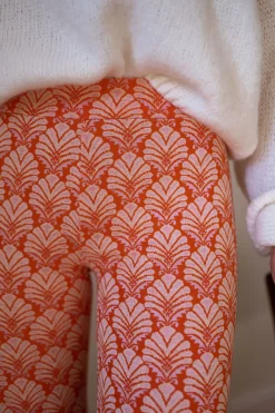 Pantalons-EASY-CLOTHES Pantalon Curtis - orange à motifsEasy Clothes Orange à motifs