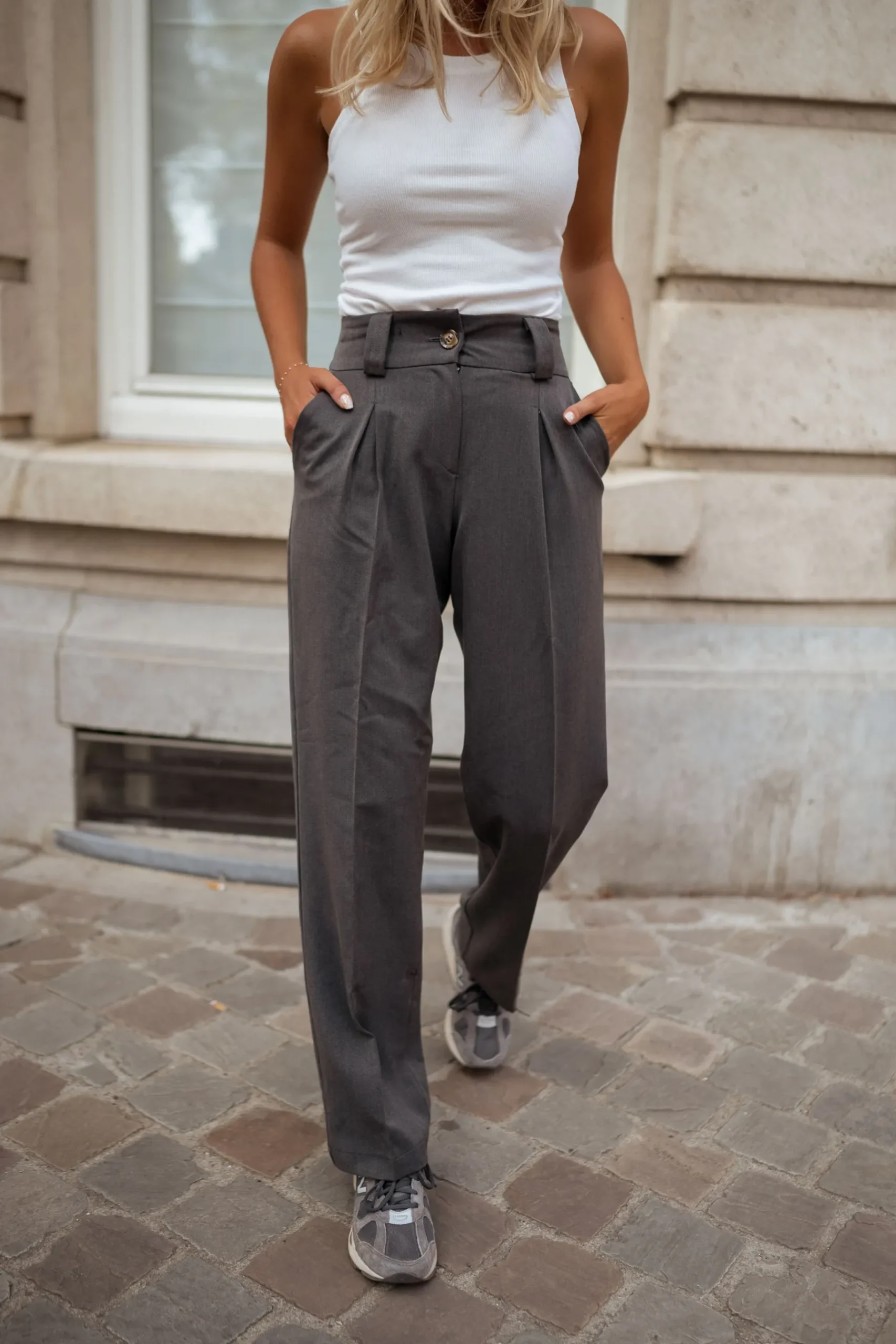 Pantalons-EASY-CLOTHES Pantalon Ellie - grisEasy Clothes Gris