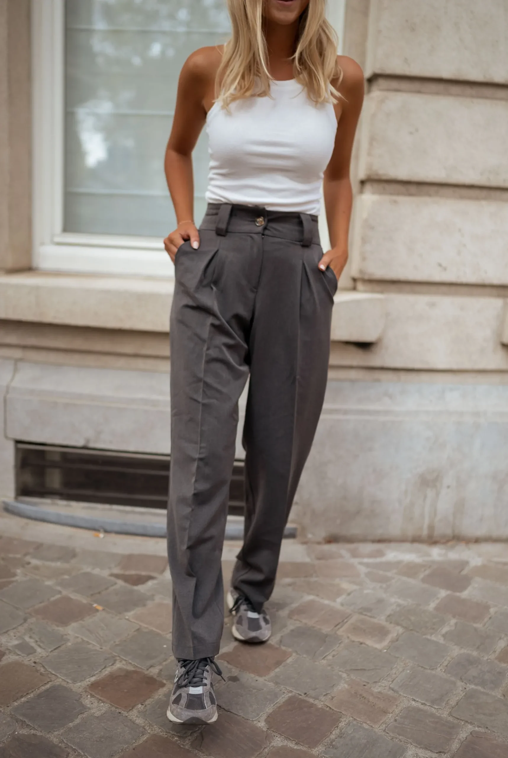 Pantalons-EASY-CLOTHES Pantalon Ellie - grisEasy Clothes Gris